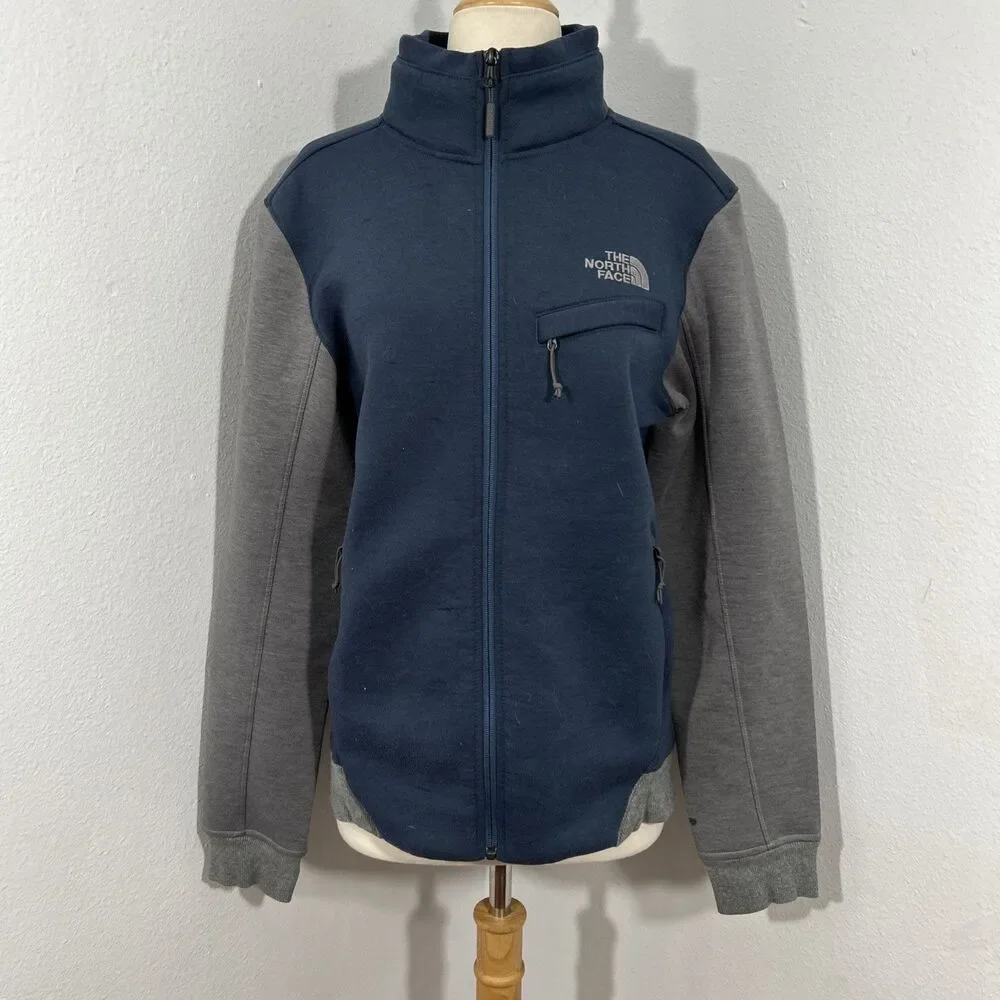 The North Face Jacket Mens Small Petite Blue Gray Thermal‎ 3D Full Zip